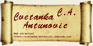 Cvetanka Antunović vizit kartica